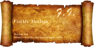 Fuith Ibolya névjegykártya