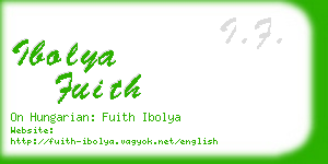ibolya fuith business card
